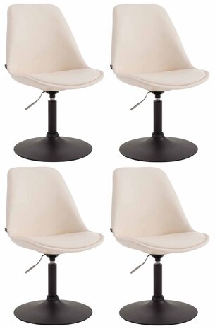 4-delige set eetkamerstoelen Miverack B kunstleer, Creme