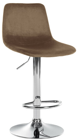 Barstoel Dovi Fluweel Chroom, Bruin