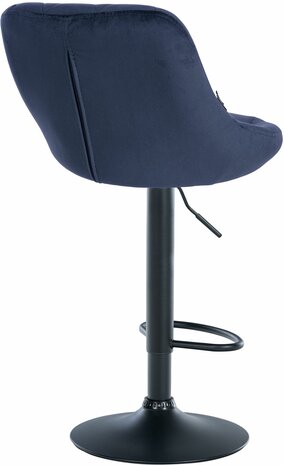 2-delige set barstoelen Lozia fluweel zwart, Blauw