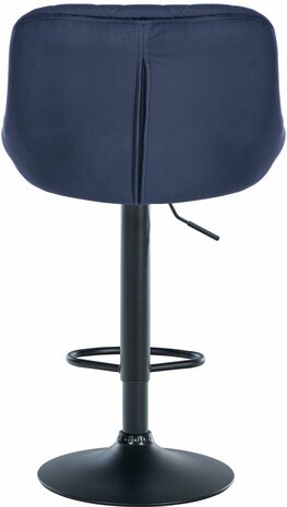 2-delige set barstoelen Lozia fluweel zwart, Blauw