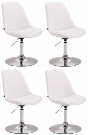 4-delige set eetkamerstoelen Miverack C kunstleer, Wit