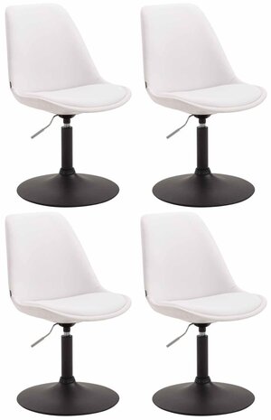 4-delige set eetkamerstoelen Miverack B kunstleer, Wit