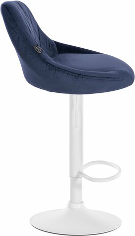 2-delige set barkrukken Lozia fluweel wit, Blauw