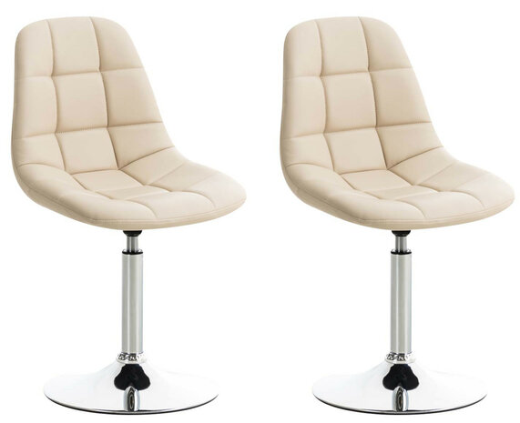 2-delige set stoelen Imel kunstleer, Creme