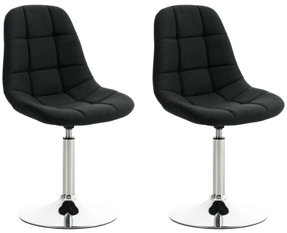 2-delige set stoelen Imel Stof, Zwart