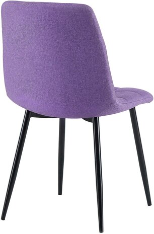 4-delige set eetkamerstoelen Entibas Stof, Paars