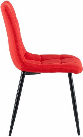 4-delige set eetkamerstoelen Entibas Stof, Rood