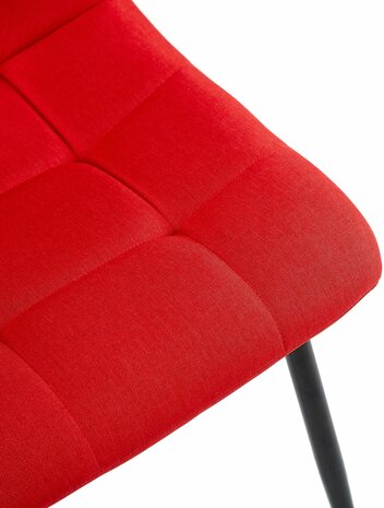 4-delige set eetkamerstoelen Entibas Stof, Rood