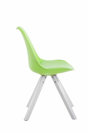 4-delige set stoelen Teulouso kunstleer wit Square, Groen