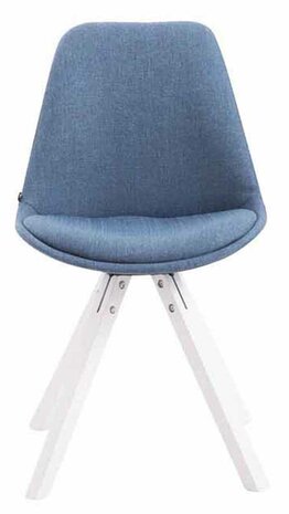 4-delige set bezoekersstoel Teulouso stof Square wit, Blauw