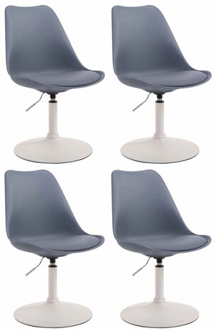 4-delige set eetkamerstoelen Miverack W kunststof, Grijs