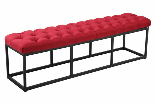 Zitbank Uman Stof Zwart 150 cm, Rood