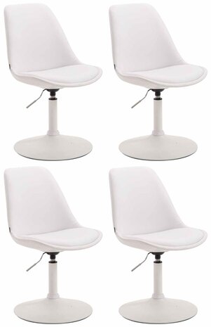 4-delige set eetkamerstoelen Miverack W kunstleer, Wit