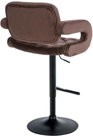 Barstoel Diblun Fluweel zwart, Bruin