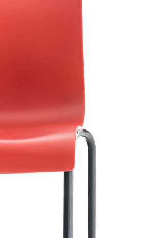 Barstoel Heovor 4-poots frame zwart, Rood