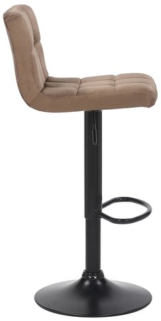 4-delige set barstoelen Fine fluweel, Bruin