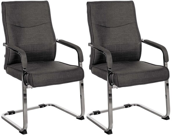 Set van 2 bezoekersstoelen Habort Stof, Zwart