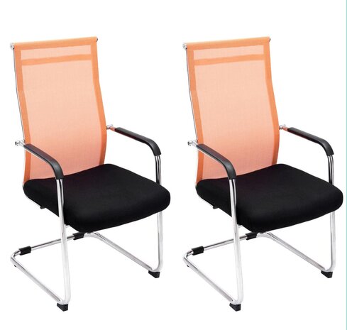 Set van 2 bezoekersstoelen Brande, Oranje