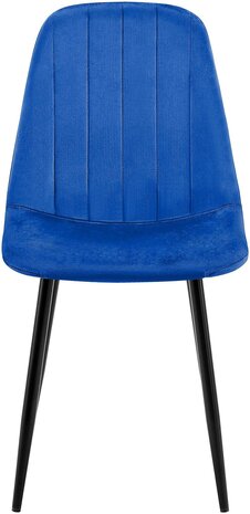 4-delige set eetkamerstoel Bextar fluweel, Blauw