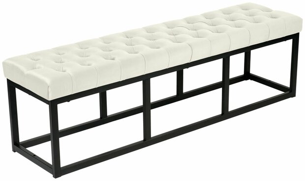 Bank Pilsin Fluweel Zwart 150 cm, Creme