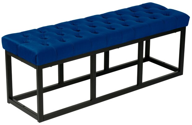 Zitbank Pilsin Fluweel Zwart 120 cm, Blauw