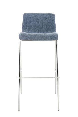 Barkruk Heovor Stof 4-Poot Frame Chroom, Blauw