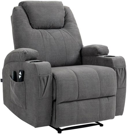 Fauteuil Hiplir met massagefunctie Stof, Grijs