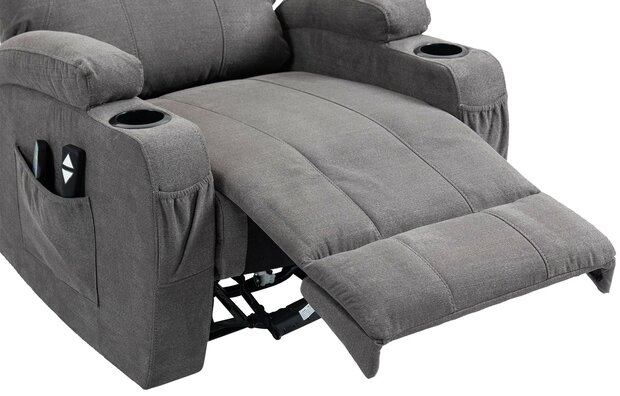 Fauteuil Hiplir met massagefunctie Stof, Grijs