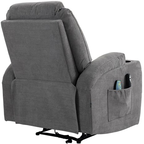 Fauteuil Hiplir met massagefunctie Stof, Grijs