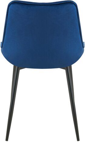 Eetkamerstoel Wellaca Fluweel, Blauw