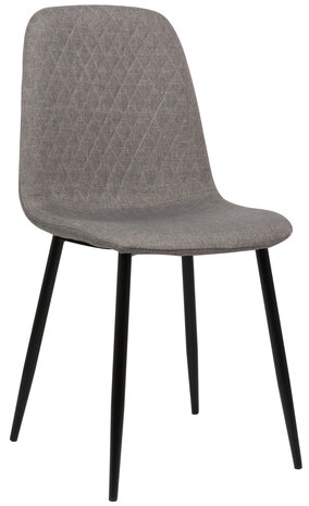 4-delige set stoelen Gevirny Stof, Grijs