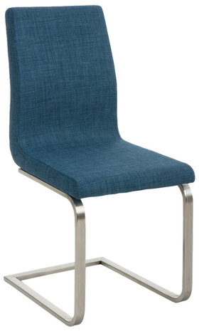 2-delige set eetkamerstoelen Bolfert Stof, Blauw