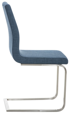 2-delige set eetkamerstoelen Bolfert Stof, Blauw