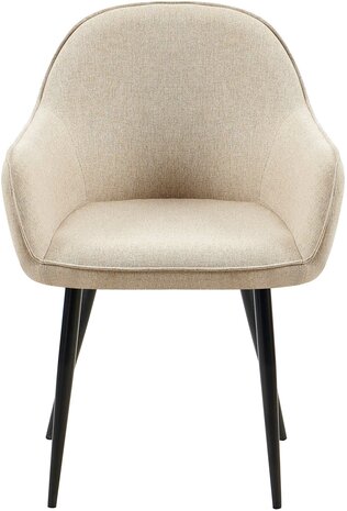 2-delige set eetkamerstoelen Beiso Stof, Taupe