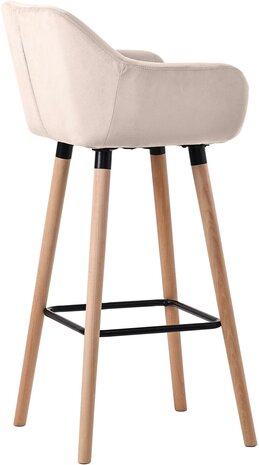 Barkruk Grint Fluweel, Creme