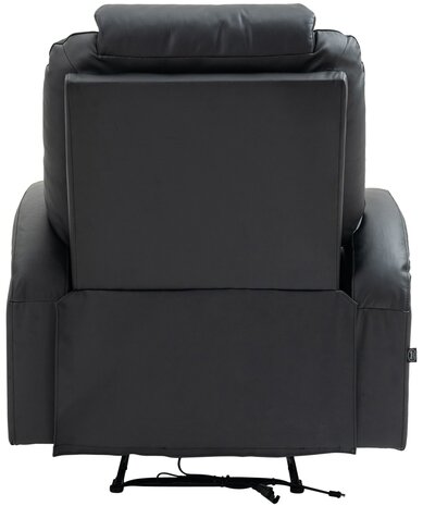 Fauteuil Hiplir met massagefunctie echt leer, Zwart