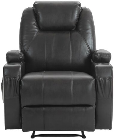 Fauteuil Hiplir met massagefunctie kunstleer, Bruin