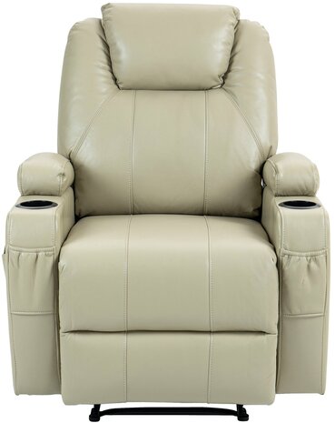 Fauteuil Hiplir met massagefunctie kunstleer, Creme