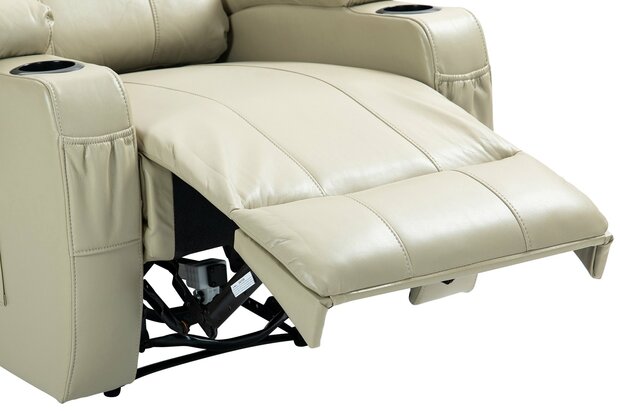 Fauteuil Hiplir met massagefunctie kunstleer, Creme