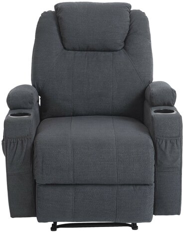 Fauteuil Hiplir met massagefunctie Stof, Grijs