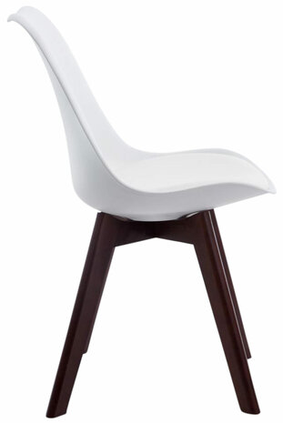 4-delige set bezoekersstoelen Birnii V2 Walnoot kunstleer, Wit