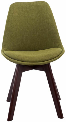 4-delige set bezoekersstoelen Birnii V2 Walnoot Stof, Groen