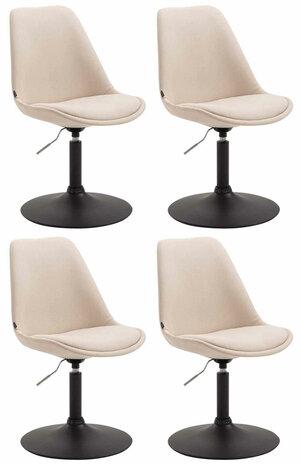 4-delige set stoelen Miverack B Stof, Creme