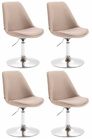 4-delige set stoelen Miverack C stof, Taupe