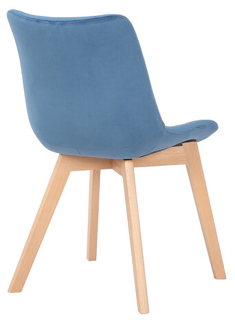 2-delige set eetkamerstoelen Pissaac fluweel, Blauw