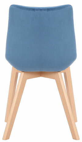 2-delige set eetkamerstoelen Pissaac fluweel, Blauw