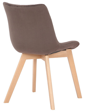 2-delige set eetkamerstoelen Pissaac fluweel, Bruin