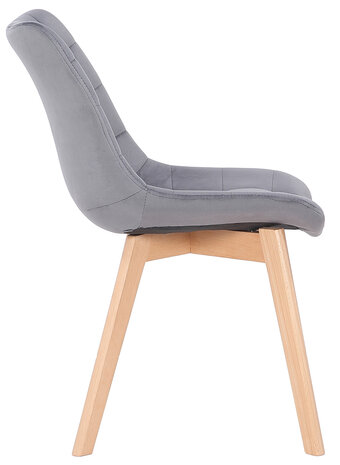 2-delige set eetkamerstoelen Pissaac fluweel, Grijs