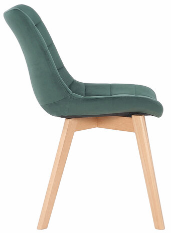 2-delige set eetkamerstoelen Pissaac fluweel, Groen