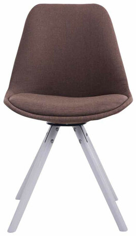 4-delige set stoelen Teulouso Stof Rond wit, Bruin